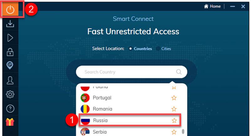 Ivacy 更換俄羅斯線路