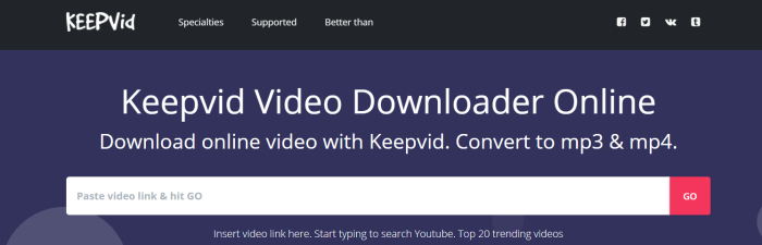 Keepvid 影片下載線上工具