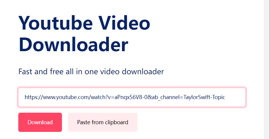 YouTube Video Downloader 介面